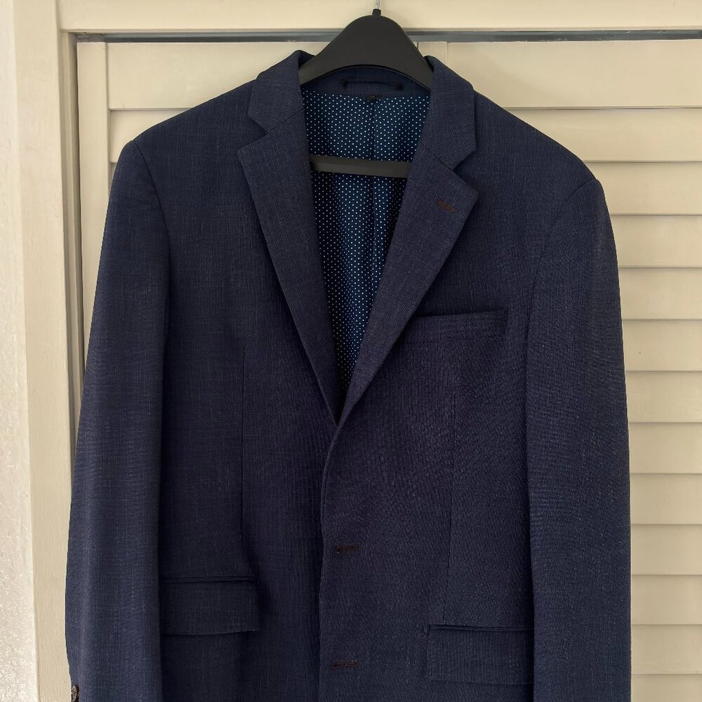 State and Liberty Athletic Fit Stretch Suit - Heathered Navy